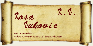 Kosa Vuković vizit kartica